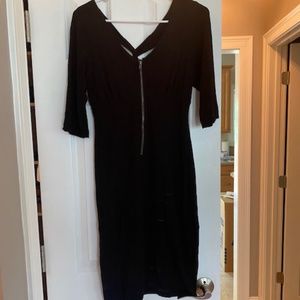 Black Midi Bodycon Dress! Eco-friendly Material!!